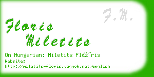 floris miletits business card